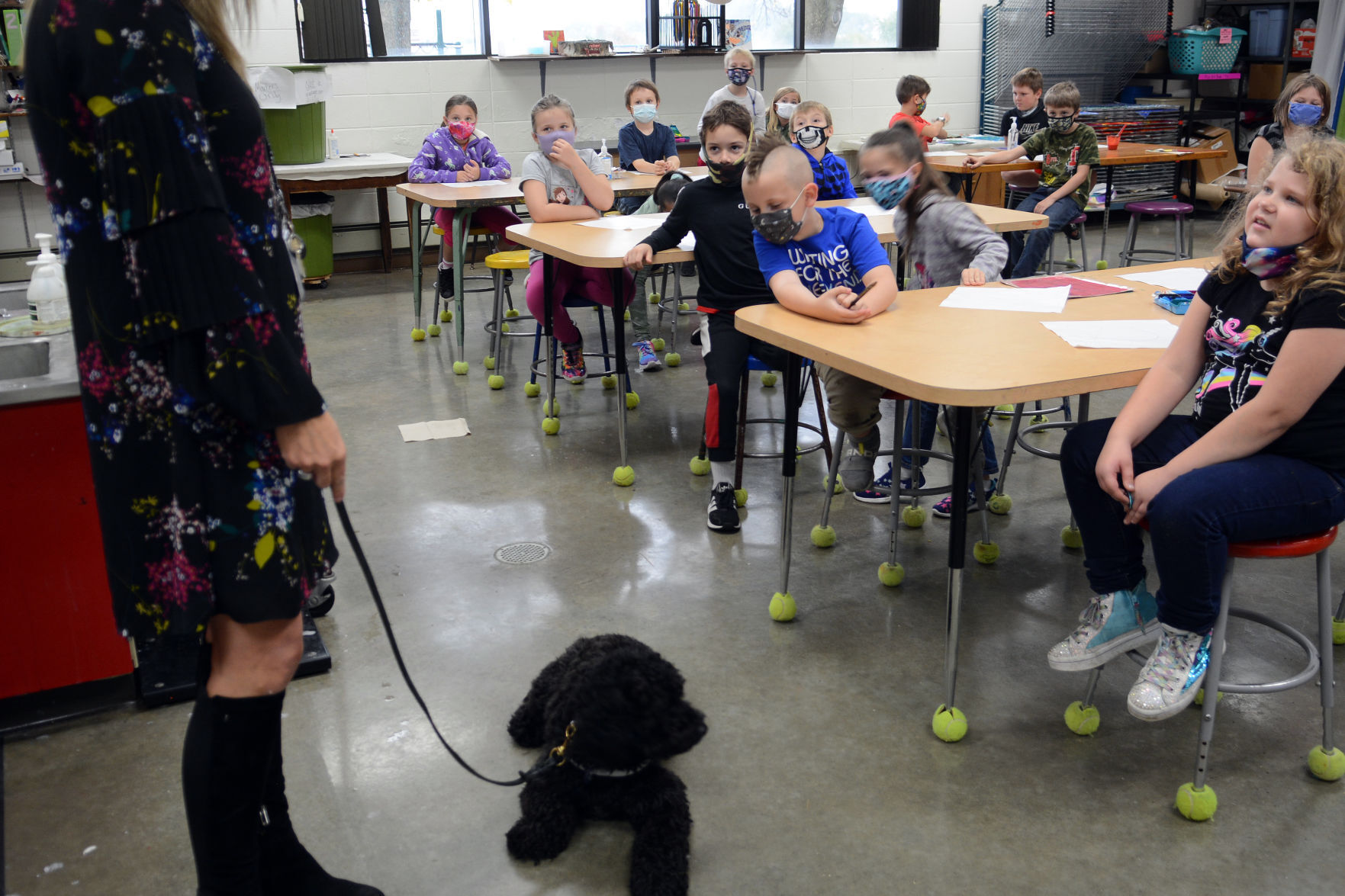 Tully visits Mrs. Fiene's class
